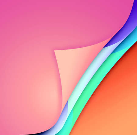 Paper orange,pink,blue with folded cornerの写真素材