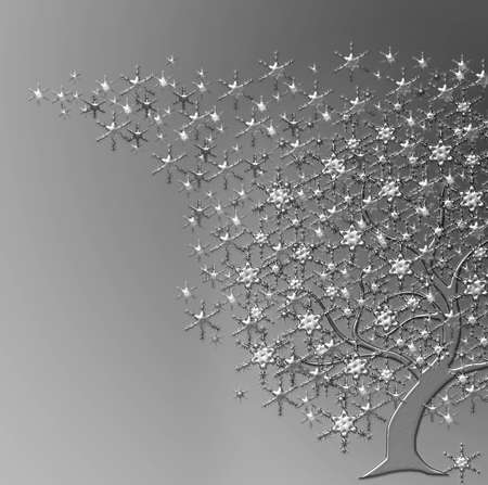 tree with plate stars の写真素材
