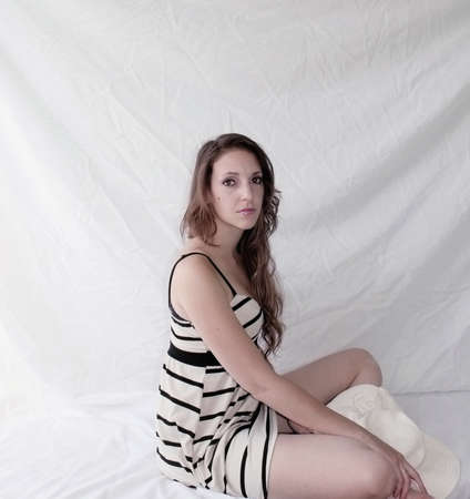  female model smiling looking の写真素材