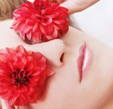Woman relaxing in spa の写真素材
