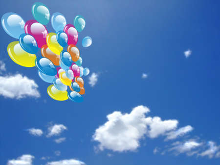 Balloon on skyの写真素材