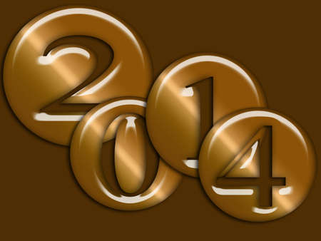 gold new year 2014 の写真素材