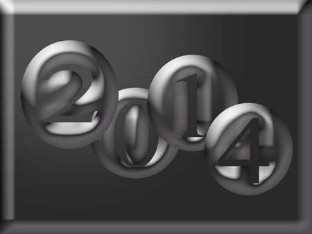 new year 2014, metalの写真素材