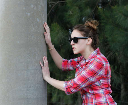 woman looking, investigating の写真素材