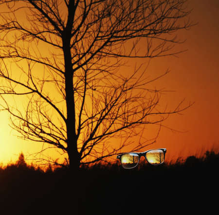 orange sunset on cloudless day 