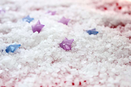 stars on snowの写真素材