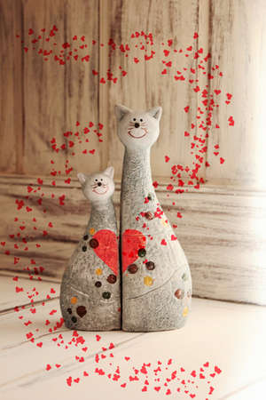 cats they share heartの写真素材