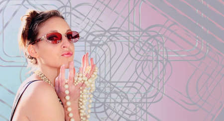 Woman with retro style luxury and glamor.