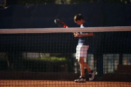 Network of the tennis courtの写真素材