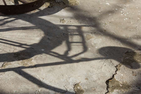 Shadow of bicycle on the roadの写真素材