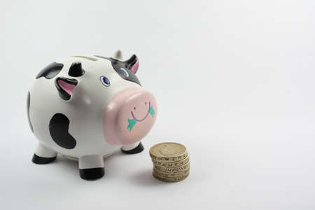 cash cow with coinsの写真素材