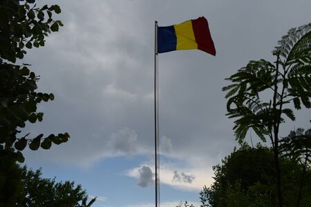 Flag waving on a cloudy day