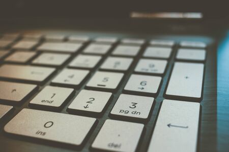 Closeup view of a laptop numerical keyboardの写真素材