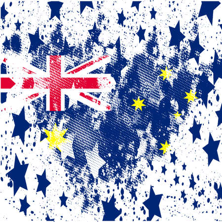 Vector Australian grunge flag. Using for decoration works.のイラスト素材