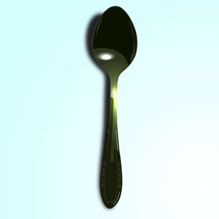 Tea spoon - realistic vector illustration. Isolated tea spoon. Desing element tea spoon.のイラスト素材