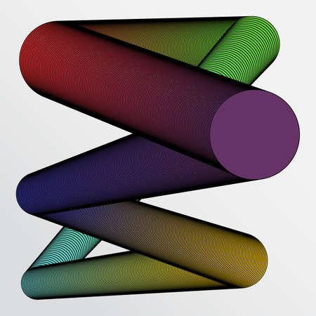 Abstract shapes and colors on a light gray gradient background.のイラスト素材