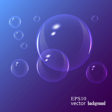 Soap bubbles on black background. Vector illustration.のイラスト素材