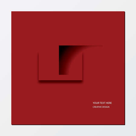 Creative design. Red banner background. Elements for design. Shadow rectanglesのイラスト素材