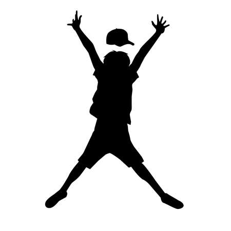 The boy jumpsのイラスト素材