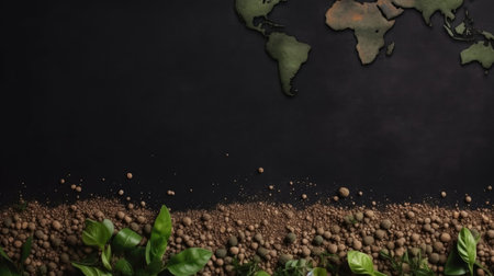 Boautiful Earth Day Background with plant and plants ornamentの素材