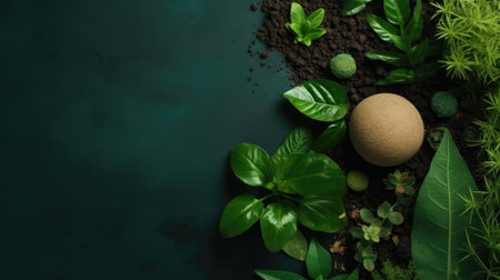 Earth Day for sale banner background with plants, plant seeds and miniature earthの素材