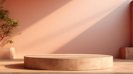 3d render podium design for product display or product stand with minimalistic backgroundの素材