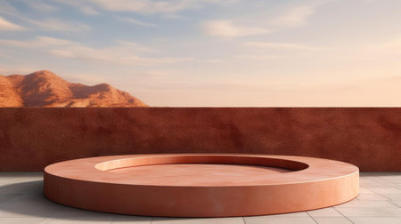3d render podium design for product display or product stand with minimalistic backgroundの素材