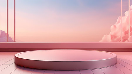 modern podium design for product display or product stand with cinematic background and lightingの素材