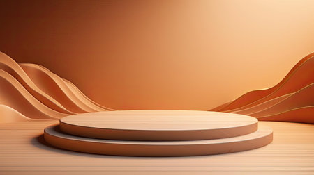 modern podium design for product display or product stand with cinematic background and lightingの素材