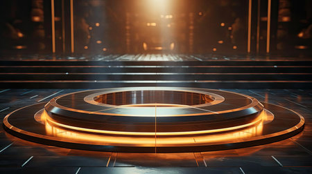 modern podium design for product display or product stand with cinematic background and lightingの素材