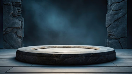 modern podium design for product display or product stand with cinematic background and lightingの素材