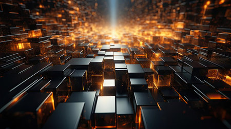modern dark 3d random abstract object with cinematic color for backgroundの素材