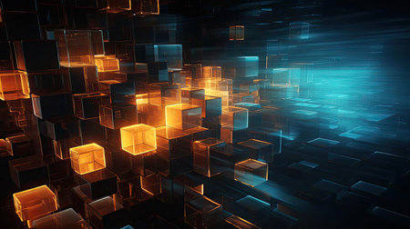 modern dark 3d random abstract object with cinematic color for backgroundの素材