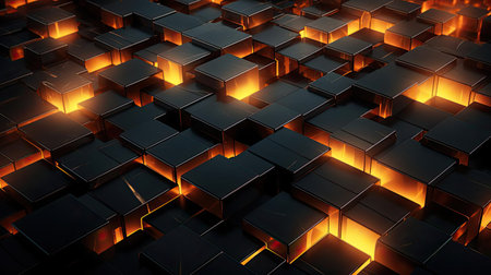 modern dark 3d random abstract object with cinematic color for backgroundの素材