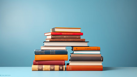 World Book Day Banner Background with stack of booksの素材