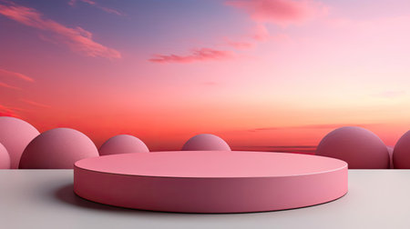 modern podium design for product display or product stand with cinematic background and lightingの素材