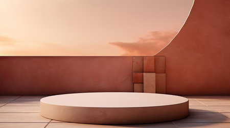 modern podium design for product display or product stand with cinematic background and lightingの素材