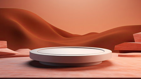 modern podium design for product display or product stand with cinematic background and lightingの素材