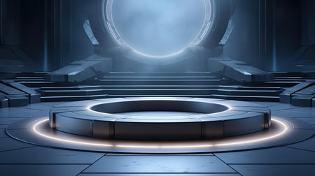modern podium design for product display or product stand with cinematic background and lightingの素材