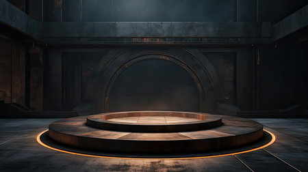 modern podium design for product display or product stand with cinematic background and lightingの素材
