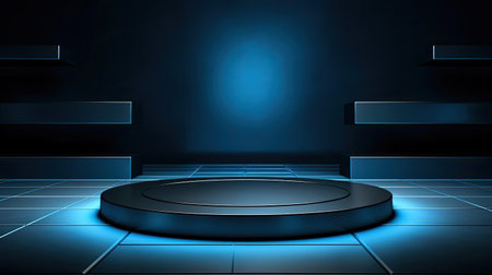 modern podium design for product display or product stand with cinematic background and lightingの素材