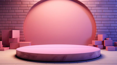 modern podium design for product display or product stand with cinematic background and lightingの素材