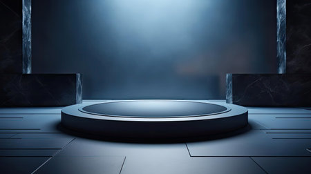 modern podium design for product display or product stand with cinematic background and lightingの素材