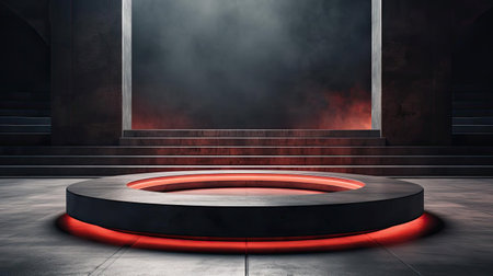 modern podium design for product display or product stand with cinematic background and lightingの素材