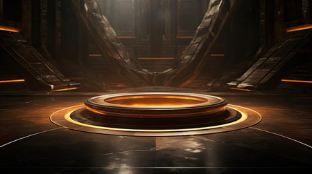 modern podium design for product display or product stand with cinematic background and lightingの素材