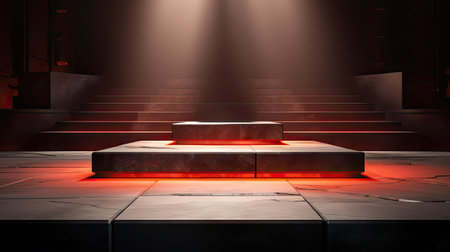 modern podium design for product display or product stand with cinematic background and lightingの素材
