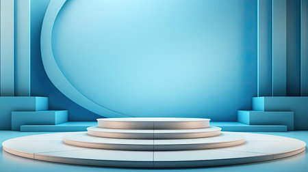 modern podium design for product display or product stand with cinematic background and lightingの素材
