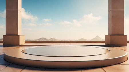 modern podium design for product display or product stand with cinematic background and lightingの素材