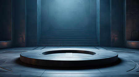 modern podium design for product display or product stand with cinematic background and lightingの素材