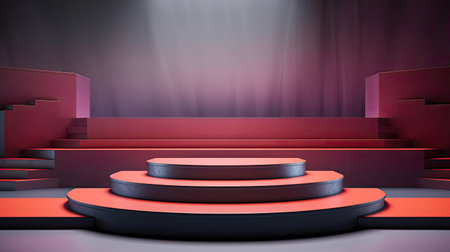 modern podium design for product display or product stand with cinematic background and lightingの素材